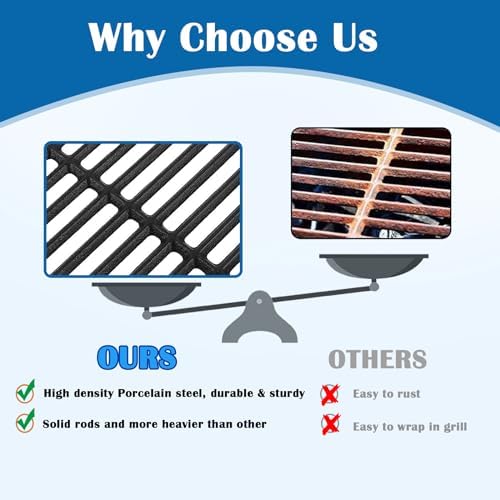 16.5 Inch Cooking Grates for Kenmore 4 Burner 146.16197211, 146.16198211, 146.34461410, 146.1001651, 146.10016510 146.16197210 146.16142210 Gas Grill Replacement Parts, Cast Iron Grill Cooking Grids - Image 3