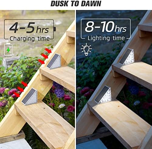 NIORSUN Solar Step Lights,24 Pack Cool White Solar Stair Lights Outdoor Waterproof IP67 Auto On Off,Solar Lights for Steps,Stair,Patio,Yard,Porch,Front Door,Sidewalk,Deck Decor - Image 2