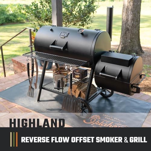Oklahoma Joe's Highland Offset Reverse Flow Offset Charcoal Smoker and Grill With 1093 sq. in. Cooking Area in Black - Image 2