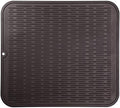 MicoYang Silicone Dish Drying Mat for Multiple Usage,Easy clean,Eco-friendly,Heat-resistant Silicone Mat for Kitchen Counter or Sink,Refrigerator or Drawer Liner Coffee XL 18 inches x 16 inches by MicoYang