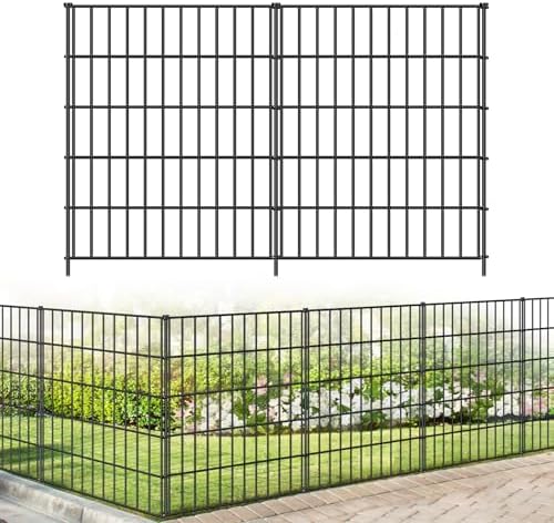 Metal Garden Fence 33.3 in x 23.3ft, Outdoor Dog Fence with Stakes for Yard by FOREHOGARGARDEN%EF%BC%86HOME