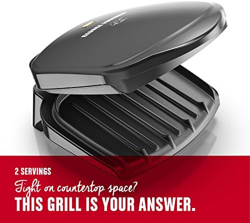 George Foreman 2-Serving Classic Plate Electric Indoor Grill and Panini Press,Black,Small Compact Size,GR10B,(Pack of 2) - Image 3
