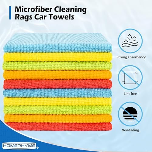 Bar Rags, 120 Pack Microfiber Cleaning Cloths, 11.5"*11.5" Cleaning Rags Towels Absorbent Lint-Free, All-Purpose for Office, Household Cleaning - Image 2