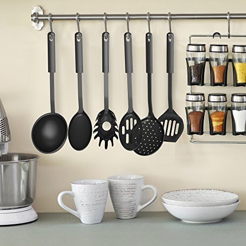 Chef Buddy 6-Piece Kitchen Utensils Set â€“ Plastic Cooking Tools - Includes Essential Spatulas, Spoons, and Gadgets for Every Home Cook (Black) - Image 4