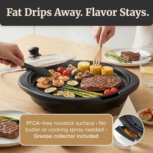 Elite Gourmet EMG-980BX Indoor Electric Round Grill, Non-Stick, 14" Black - Image 6