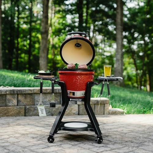 Joe Jr Portable Charcoal Grill 3-Piece Bundle by Kamado Joe with Grill Cover and Cart with Side Shelves - Image 6