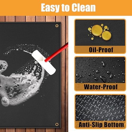 Large Under Grill Mats for Outdoor Grill Deck Protector, 80 x 48 x 0.06in - Image 5