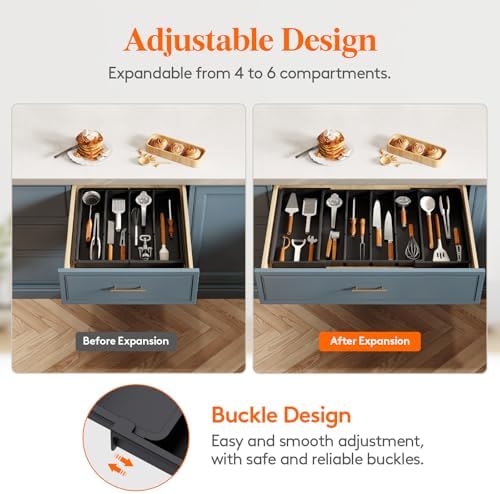 Lifewit Utensil Organizer for Kitchen Drawers, Expandable Utensil Tray - Image 5