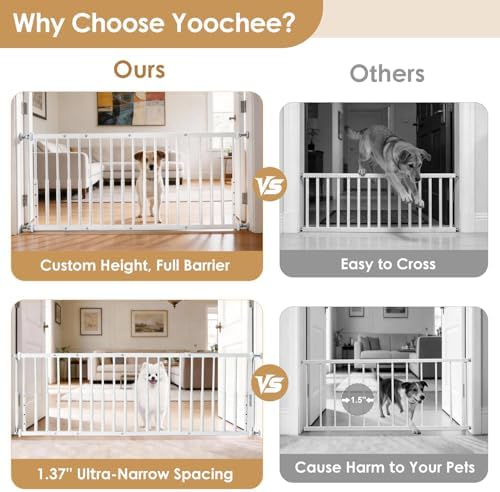 10''-15.8'' Height Adjustable Dog Gate, 18"-53" Wide Short Dog Gate - Image 5