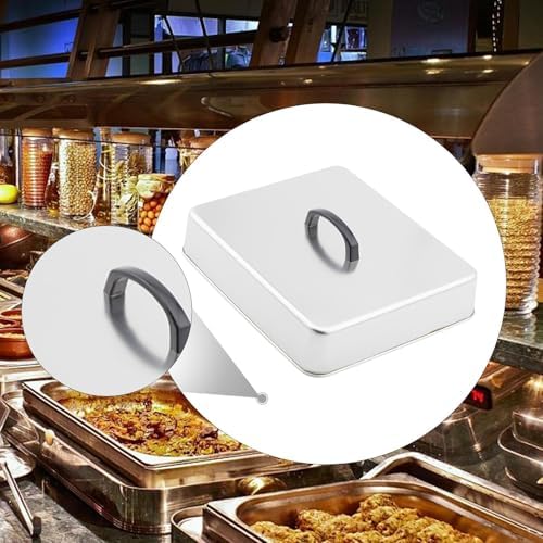 Grill Lid Steaming Food Cover Cooking Dome Rectangular Grilling Dome Burger Cover for Commercial BBQ Flat Top Griddle Patties, 33x28.2x6.6cm - Image 3