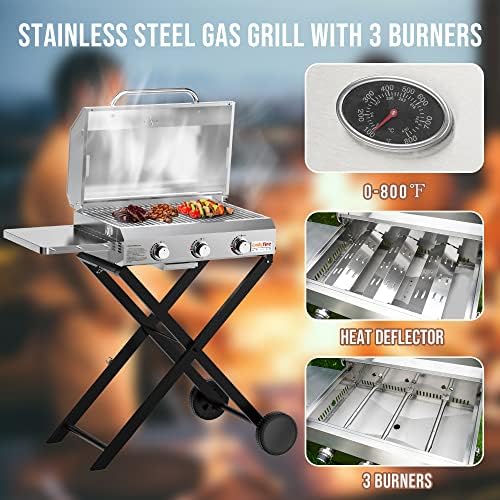 ONLYFIRE GRILLS Portable Propane Gas Grill with Foldable cart, BBQ Grill - Image 5