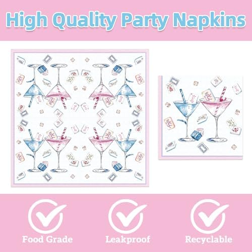 40pcs Mahjong Party Supplies Mahjong Plates and Napkins for Family Birthday, Game Night, Mahjong Night Party Decorations,Suitable for 20 Guests - Image 4