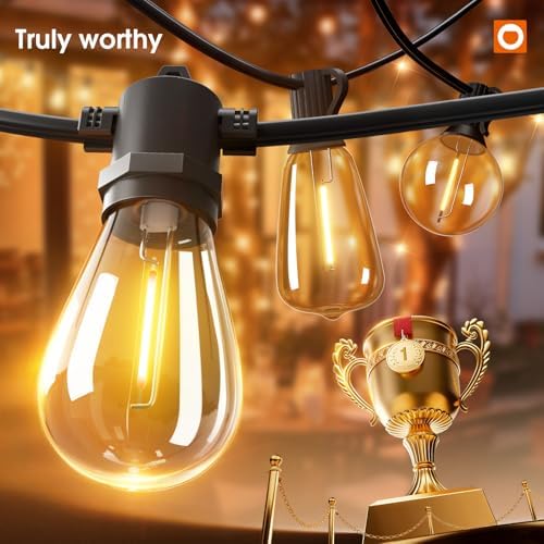 addlon 100FT LED Outdoor String Lights, Waterproof Dimmable Bulbs for Patio - Image 2