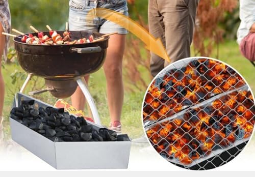 Originals Charcoal Basket Stainless Steel Char Holder, Compatible with Weber Grilling Accessories Charcoal Container Contoured Carbon Briquet Grilling Baskets(2 Pieces), silver - Image 6