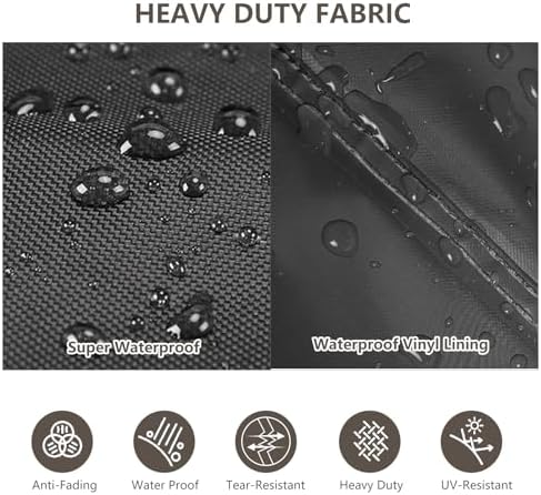 Rileytee Patio Furniture Covers Set Waterproof 3Pcs,Black,Small - Image 5