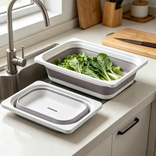 Collapsible Square Wash Basin, Portable Foldable Tub as RV Sink Ice Bucket Dishpan, Multipurpose Storage Basket for Camping BBQ Garage Garden Home Cleaning - Image 5
