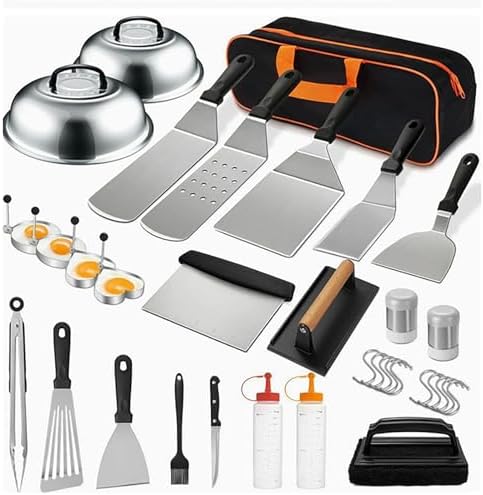 Barbecue Tools Set, 35 Pcs Stainless Steel BBQ Cooking Spatula Set Grill Tools for Party and Outdoors (35) by Yansanido