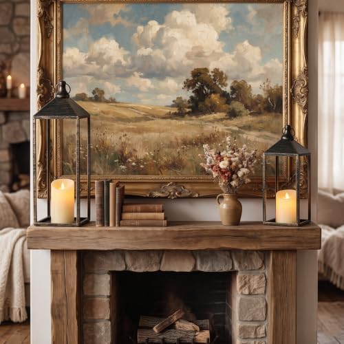 17" 13" Vintage Farmhouse Decorative Lanterns Indoor Outdoor with Candles - Image 3