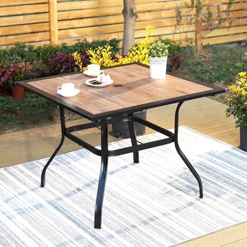 MIXPATIO 37" Patio Table for 4, Metal Table w/Polywood Tabletop - Image 7