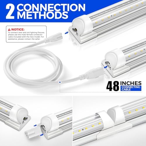 Barrina T8 LED Shop Lights 4FT, 40W 5500LM 5000K, High Output, 2 Packs - Image 6