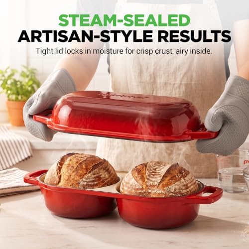 NutriChef Mini Double Dutch Oven for Sourdough Bread Baking - Image 5