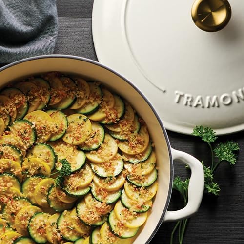 Tramontina Bestow Enameled Cast Iron 4-Qt Braiser Pan with Lid, Latte - Image 4