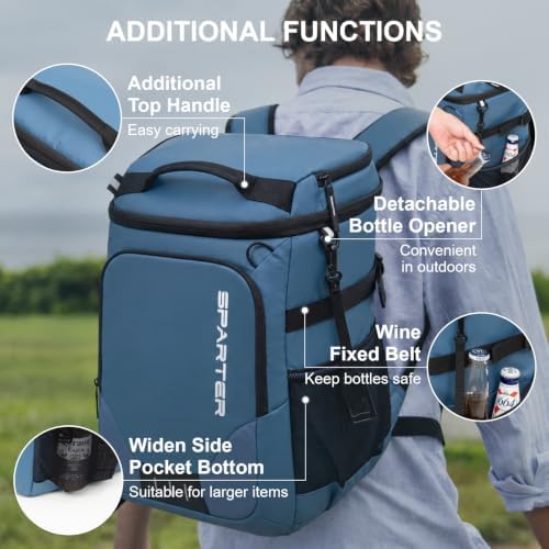 SPARTER Backpack Cooler Insulated 33/49 Can Leakproof Waterproof Bag Beach - Image 5