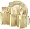 DysanVica Utensil Caddy Silverware Holder - Party Cutlery Organizer Gold by DysanVica