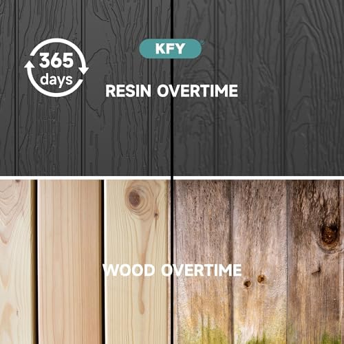 90 Gallon Waterproof Resin Deck Box, UV Resistant Outdoor Storage for Garden, Patio, Porch, Delivery, Striped Black - Image 7