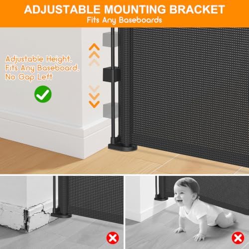EZIGO 100 Inch Retractable Baby Gates Extra Wide Reinforced Baby Dog Gate - Image 7
