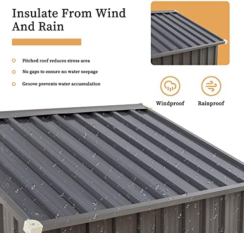 Vongrasig 6x4 FT Outdoor Storage Shed with Window & Lockable Door - Image 5