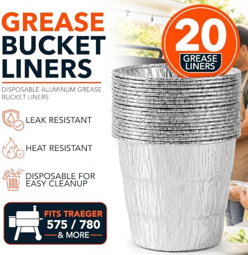 Linda's Essentials 20 Pack Traeger Grease Bucket Liner, Replacement Traeger Drip Bucket Liners for Pellet Grill Smoker Grease Bucket, Compatible with Pro Series 575/780 - Image 2