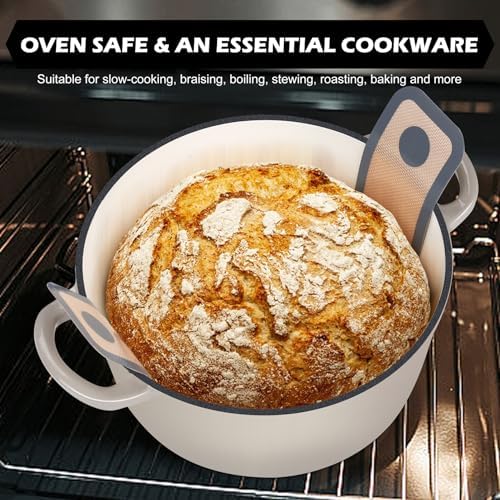 TeamFar 5Qt Dutch Oven, Enameled Cast Iron Dutch Oven with Lid&Dual Handles - Image 6