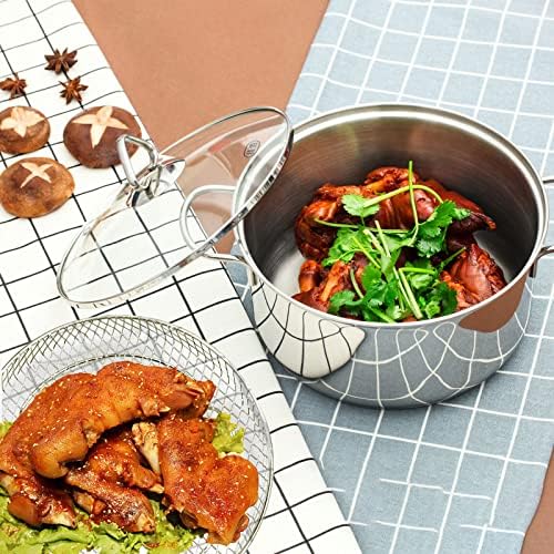 8 inch Air Fryer Racks, Air Fryer Universal Accessories, Baking Rack,Round Stackable Grill, Food-Grade Stainless Steel Kitchen Household, Fit all 4.2QT - 5.8QT air fryer,Oven - 3 Pack - Image 6
