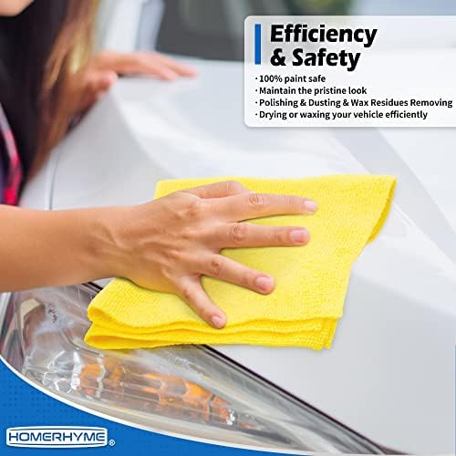 Microfiber Cleaning Cloth, 100 Pack Cleaning Rags Microfiber Towel Bulk Absorbent Lint-Free Wash Cloths, All-Purpose Shop Towels for Cars, Automotive, Garage, Home & Kitchen 11.5"*11.5" - Image 3
