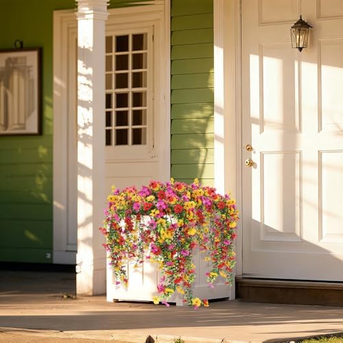 RECUTMS Artificial Hanging Plants UV Resistant Faux Silk Orchid Flowers - Image 6