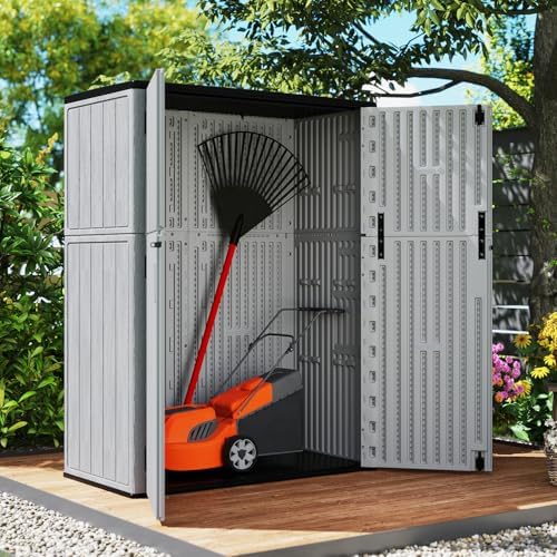 ZZM 57 Cu.ft Outdoor Storage Cabinet with One Tool Kit, Horizontal Storage Shed for Garage, Bike, Garbage Cans, Garden Accessories - Image 2