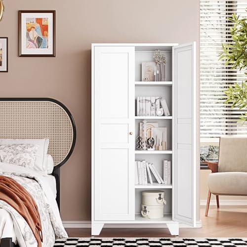 Letaya Metal Pantry Kitchen Storage Cabinet,61" H Adjustable Shelves,White - Image 2