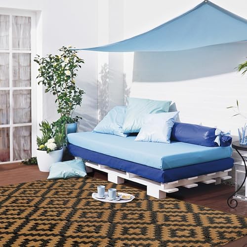 SAND MINE Reversible Mats, Plastic Straw Rug, Modern Area Rug, Large Floor Mat and Rug for Outdoors, RV, Patio, Backyard, Deck, Picnic, Beach, Trailer, Camping, Black & Brown, 3' x 5' - Image 6