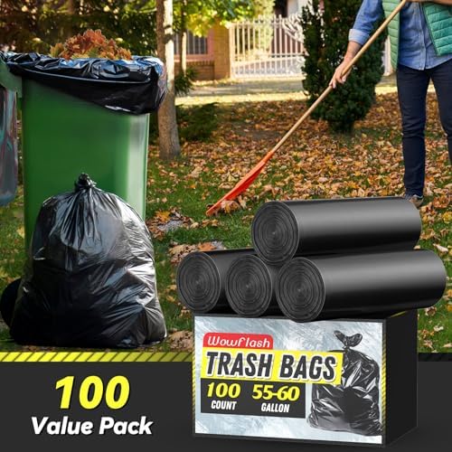 Wowflash 100 Count 55-60 Gallon Trash Bags - Image 2