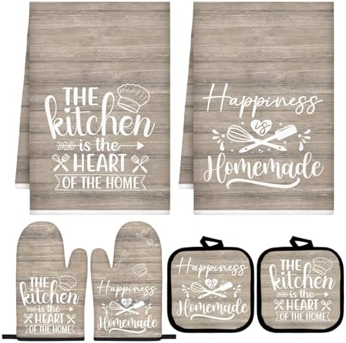 Sratte 6 Pcs Kitchen Decor Accessories Set, Kitchen, Brown Wood Grain by Sratte
