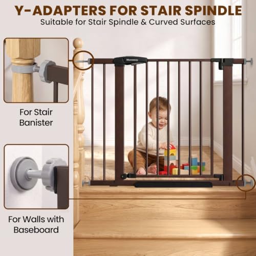 Mumeasy 29.7-40.6" Baby Gate for Stairs, Auto Close Dog Gate for Doorways - Image 4