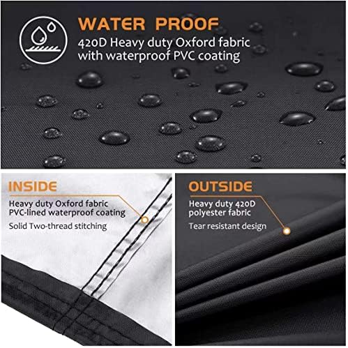 BBQ Grill Cover 32" 36" inch,2 Burner Gas Grill Cover,Outdoor Waterproof Grill Covers,with Adjustable Velcro Strap, Gas Grill Cover Compatible for Weber,Char Broil,Nexgrill Grills,Small Gas BBQ Cover - Image 5
