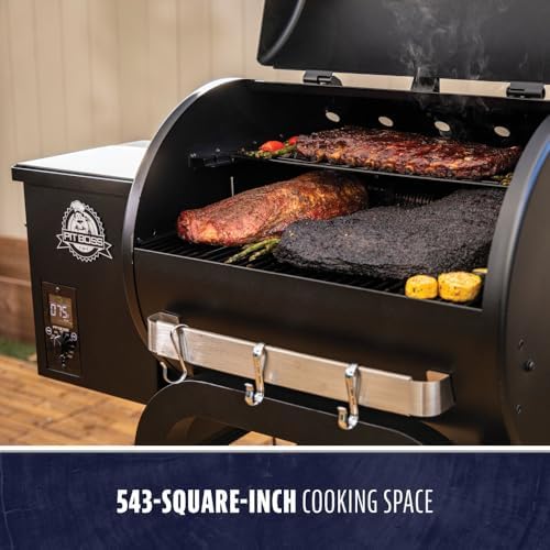 Pit Boss 500 Carbon Series Wood Pellet Grill & Smoker with LCD Digital Controller, 543-Sq. In. Cooking Space, 180°F to 500°F Temperature Range, Meat Probe, 13.5 lb. Pellet Hopper, Black - Image 3