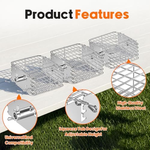 onlyfire Stainless Steel Rotisserie Basket Set BBQ Grilling Basket, 3pcs - Image 3