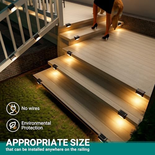 SOLPEX Solar Deck Lights Outdoor 20 Pack, Waterproof Led Solare, Warm White - Image 3