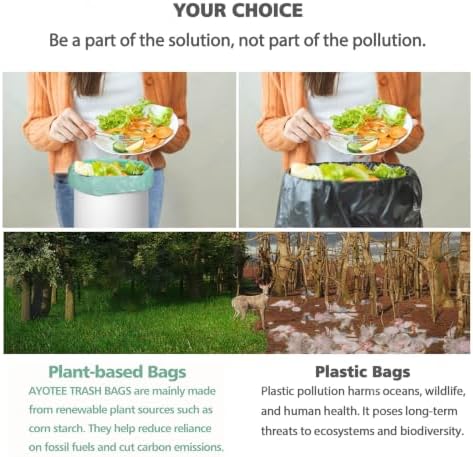 AYOTEE 8 Gallon Trash Bags, 80 Count,30 Liter Plant-based, Medium Size - Image 5
