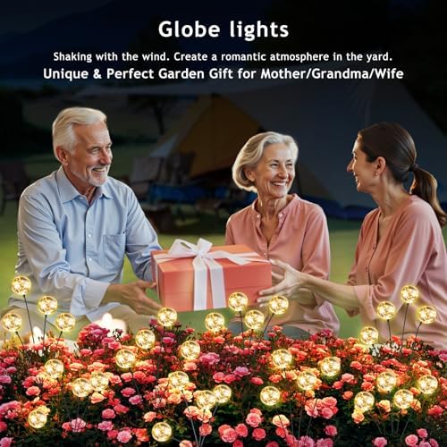 vignuto Solar Lights Outdoor Waterproof, 4 Packs, Solar Globe Lights, Garden Decor, Patio Decor, Unique Gifts for Women, Gifts for Grandma - Image 5