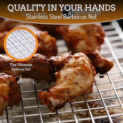 Mountain Grillers BBQ Grill Basket - Stainless Steel Outdoor Grilling Rack for Fish, Vegetable, Chicken and Others - Charcoal Grill Tray Basket with Wooden Handle - Tools for Cooking Grilled Barbecue - Image 6