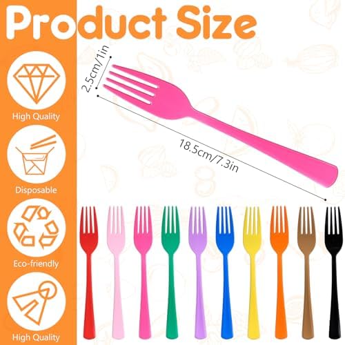 60 Pcs Rose Red Disposable Plastic Forks Cutlery Heavy Duty Dinnerware Plastic Silverware Flatware for Home Office School Party Picnics Restaurant Outdoor Events or Every Day Use (Rose Red) - Image 2